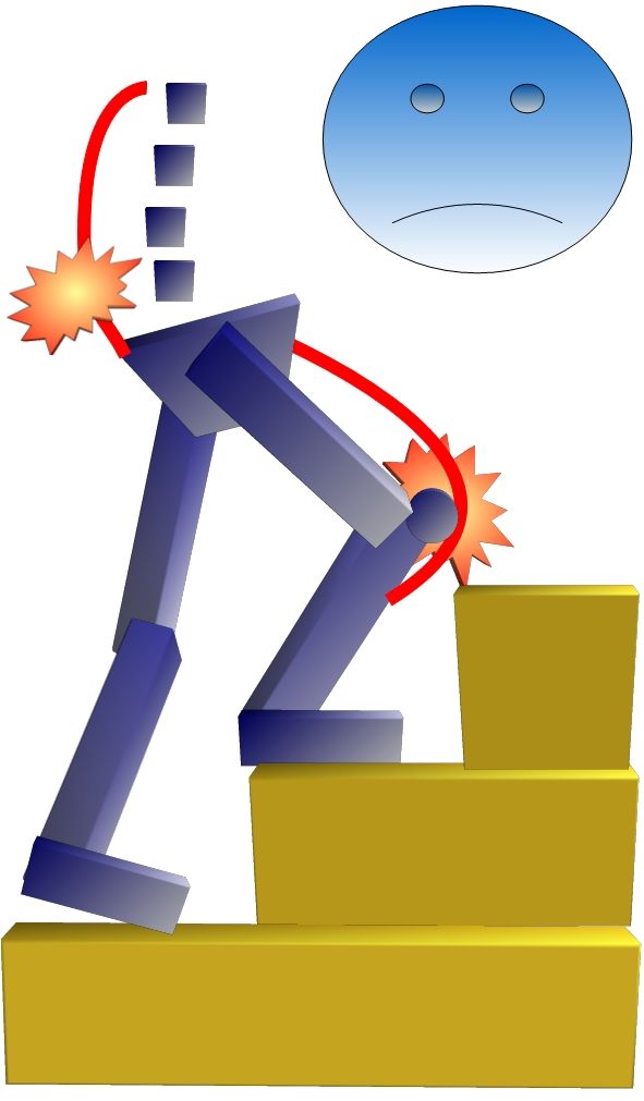 骨盤後傾階段上がり